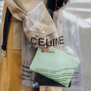CELINE Clear PVC Plastic Shopper Large Tote Bag